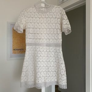 White crochet mini dress